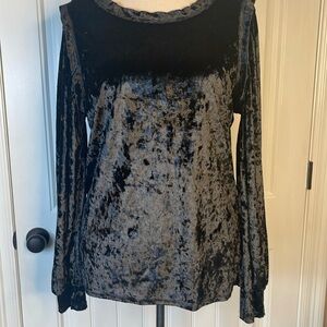 BIBI
Crushed BlackVelvet Knit Puff Sleeve Top XL